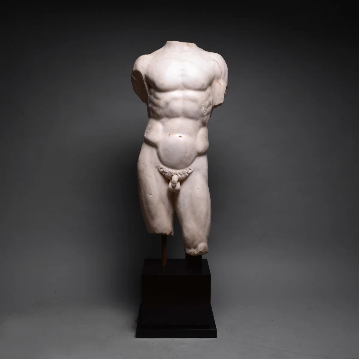 Roman Marble Torso of a Nude Male, view 1