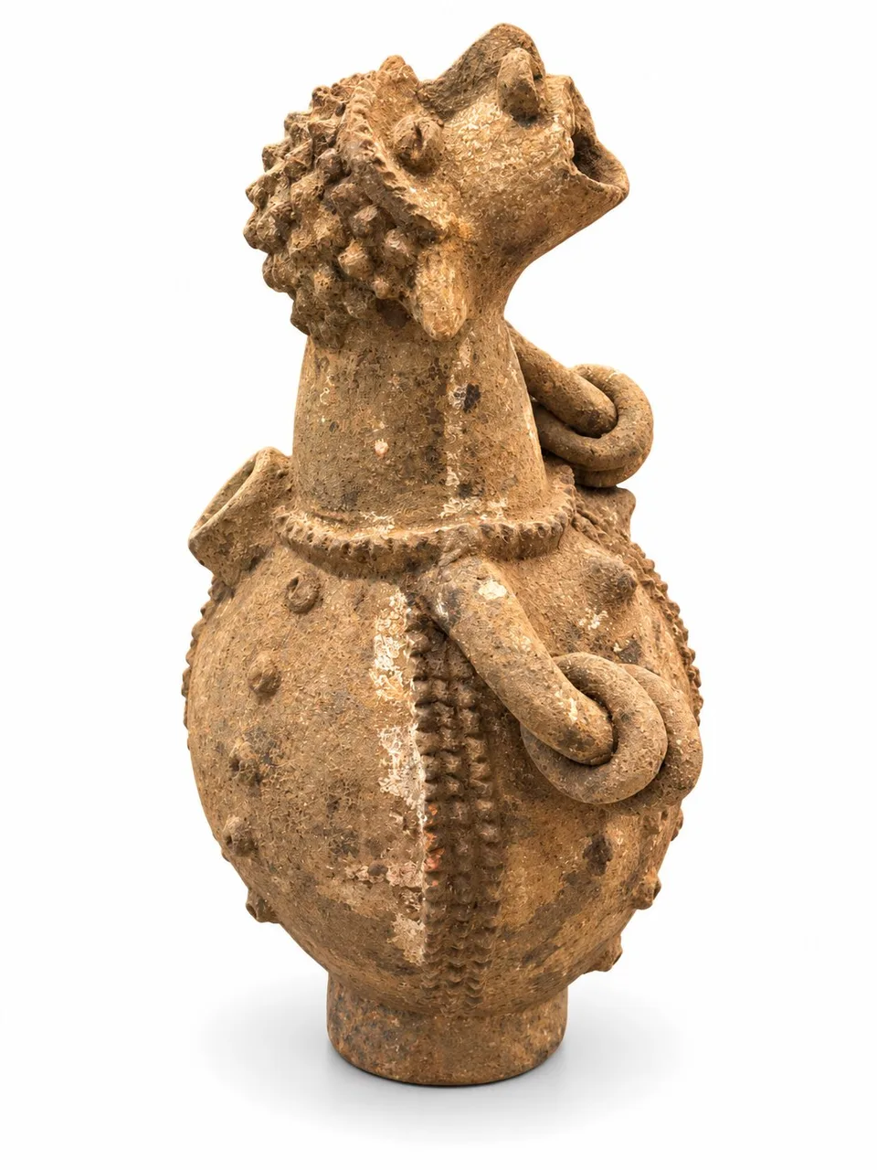 Terracotta Figure Vessel with Coiled Arms, other side