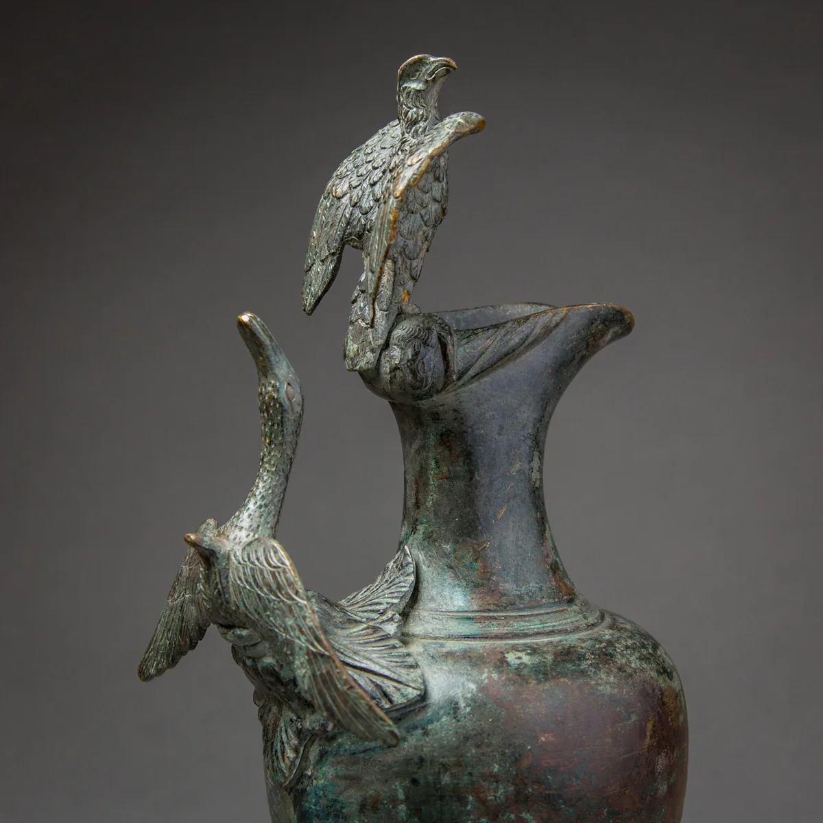 Bronze Ewer with Bird Finial and Handle, view 4