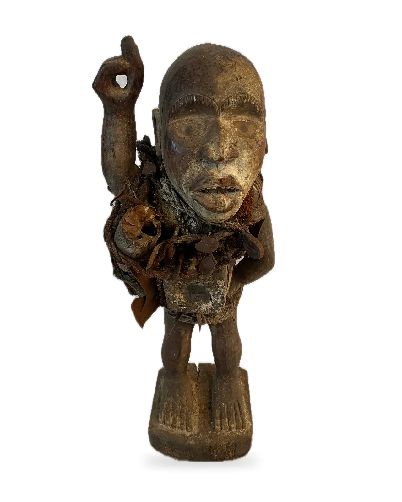 Fibre-Bound Power Figure with Painted Face (Nkisi), front view