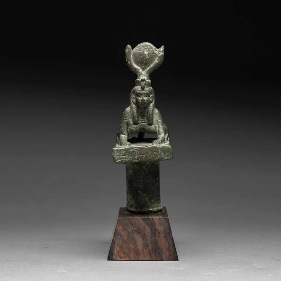 Egyptian Bronze Staff Finial in the Form of Isis-Selket — view 3