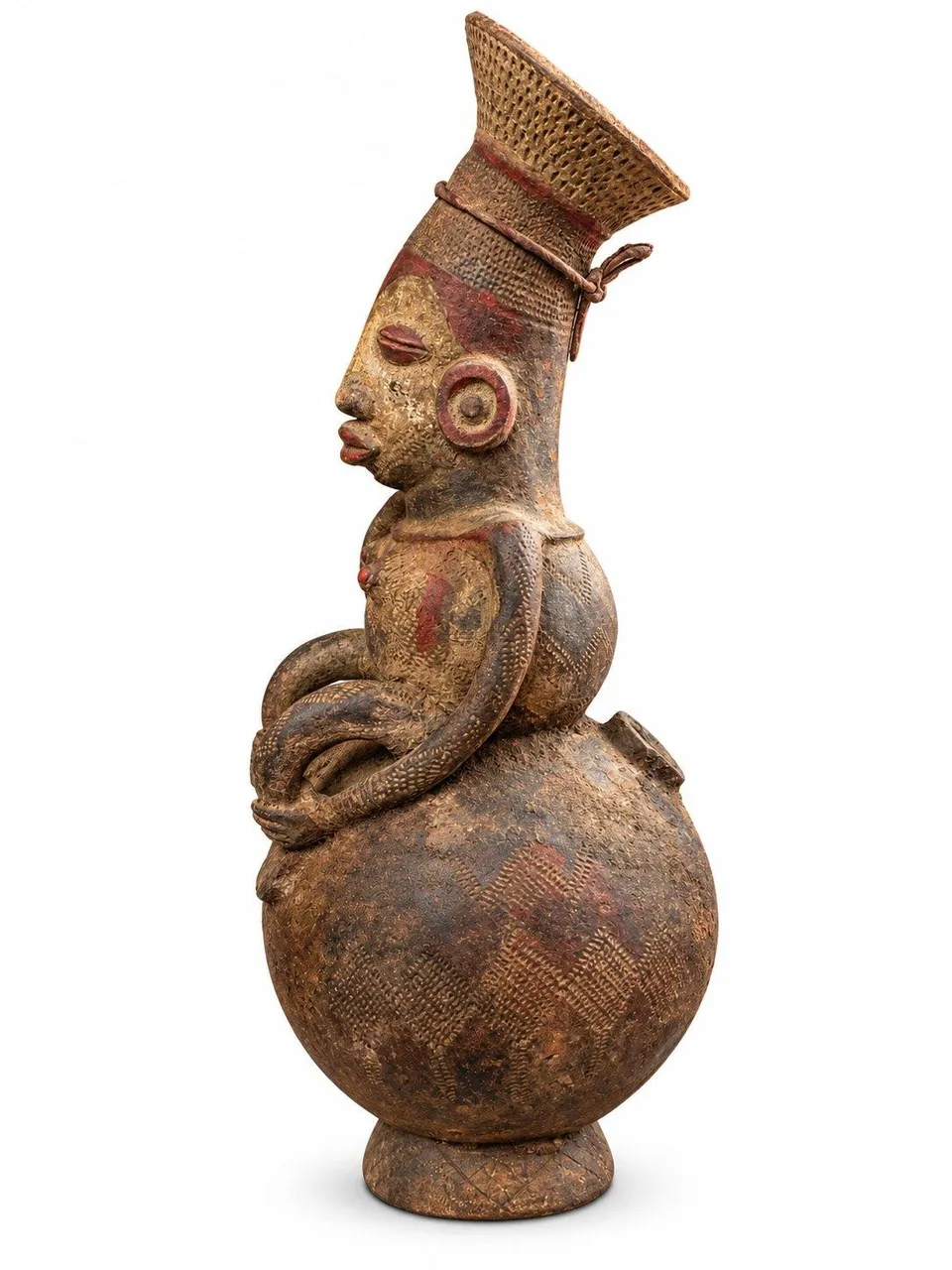 The Dreamer, Mangbetu Vessel, profile, arm around the knees
