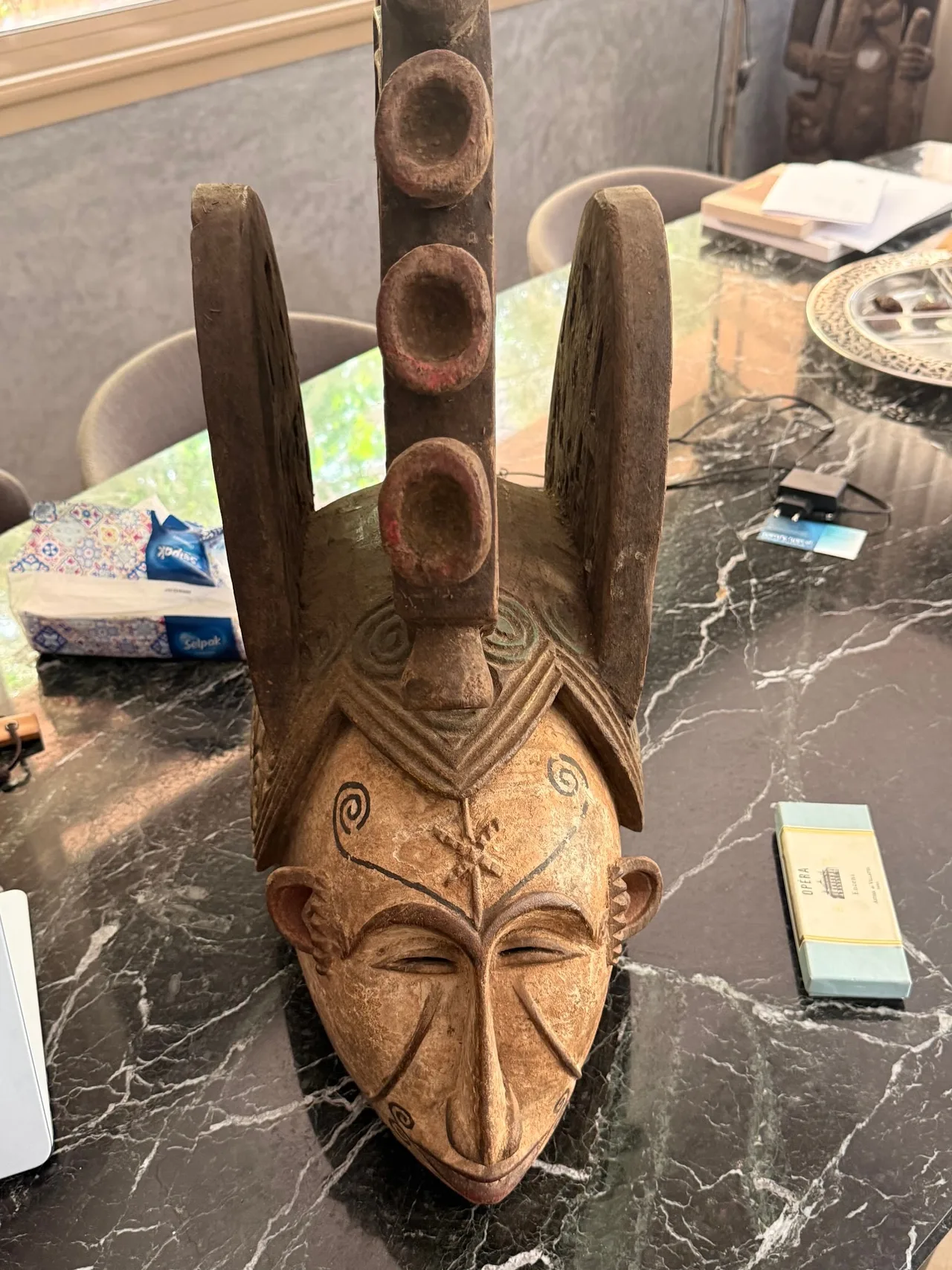 Elaborate Ceremonial Crested Mask