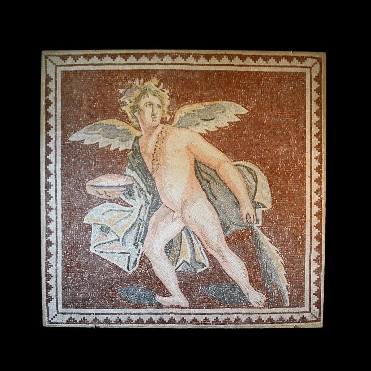 Roman Mosaic Depicting Winged Cupid, view 1