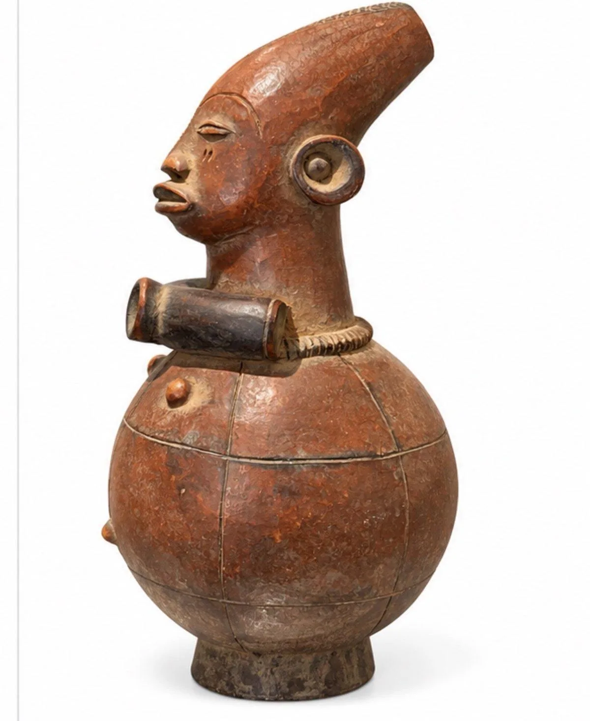 The Red Vessel with Spout, Mangbetu, left profile