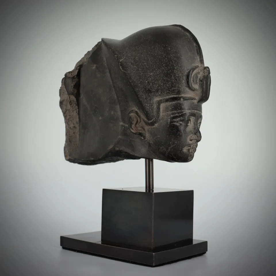 18th Dynasty Head of a Pharaoh, Possibly Amenhotep III, Wearing the Blue Crown — view 6