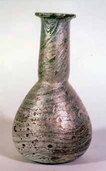 Glass Vase with Marblized Iridescence