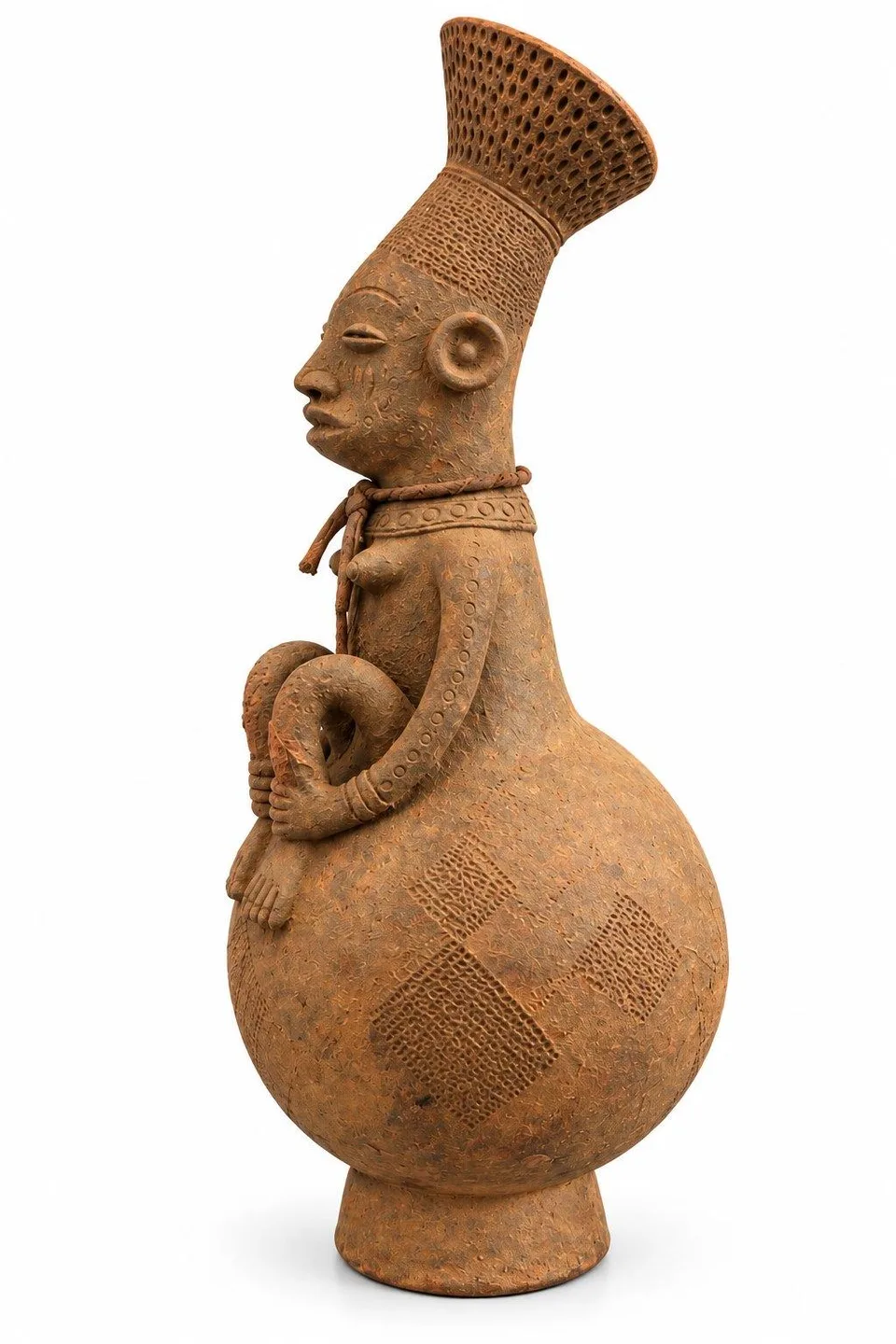 Embracing the Knees, Mangbetu-Style Vessel, right profile
