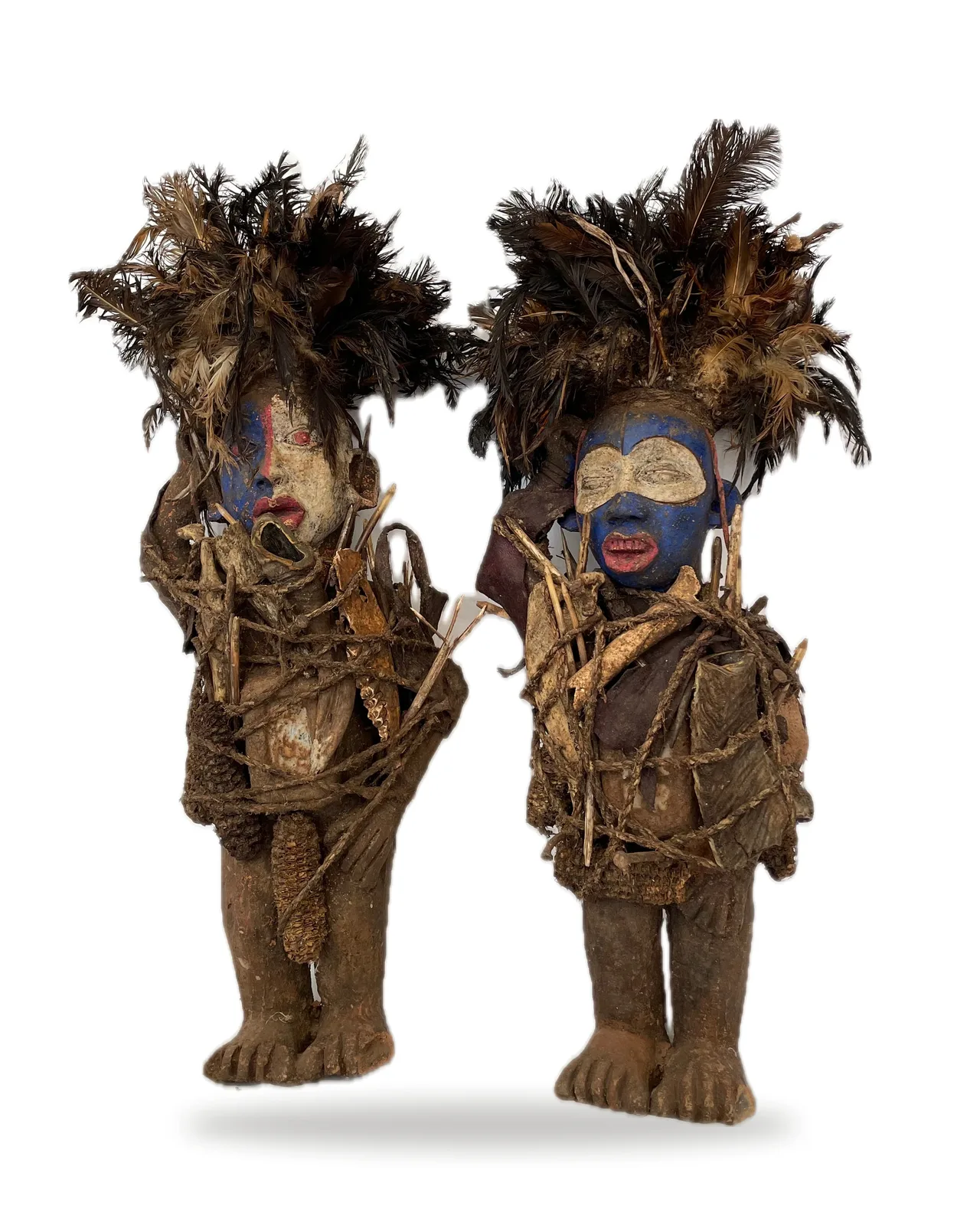 Pair of Nkisi, Kongo, the pair, front view