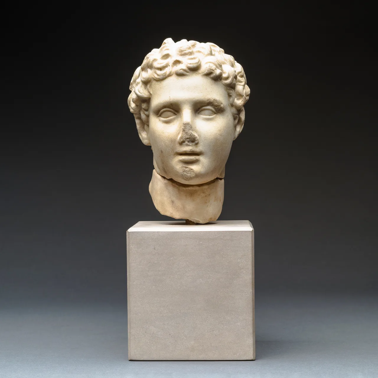 Hellenistic Marble Head of Alexander the Great, view 1
