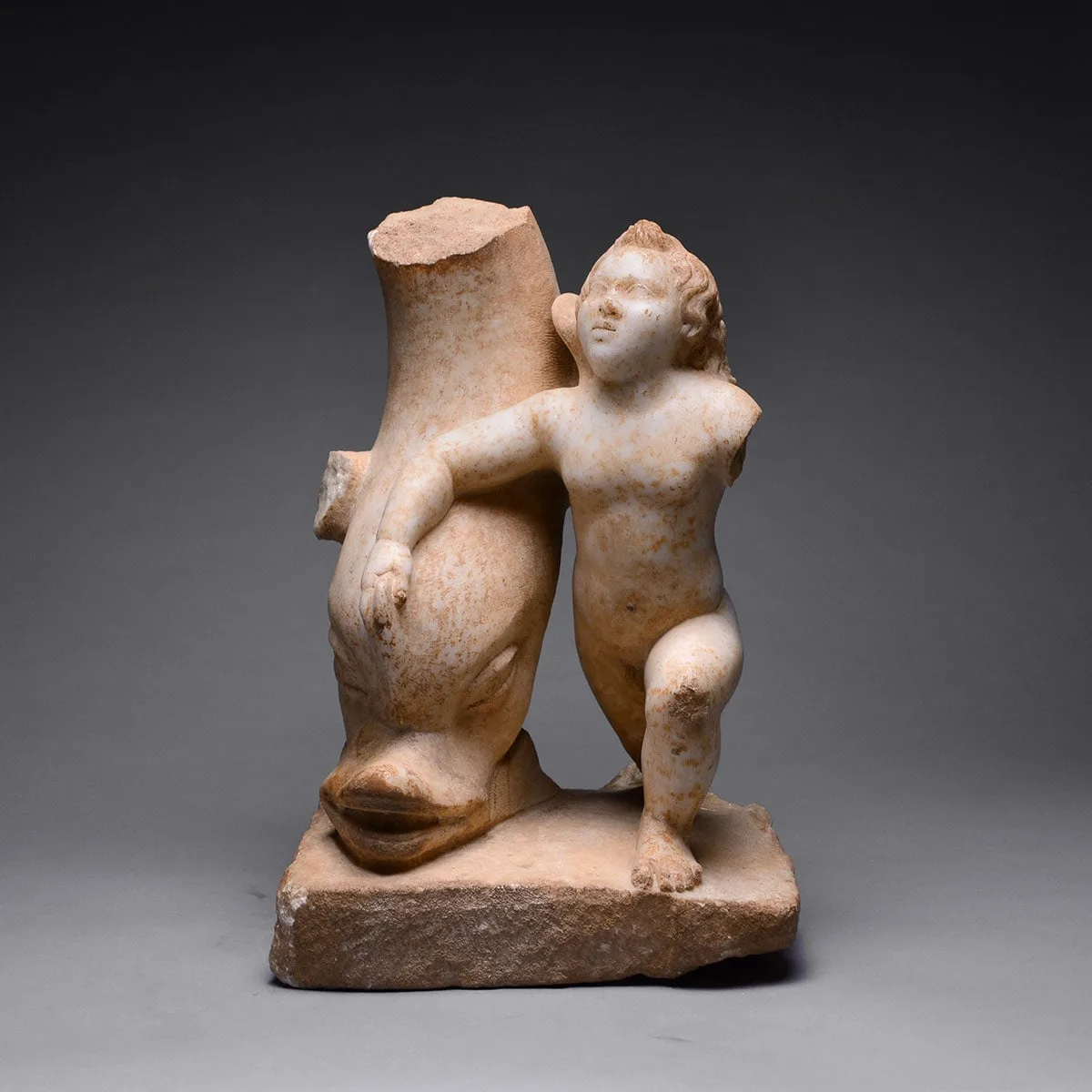 Sculpture of Cupid with a Dolphin, view 1