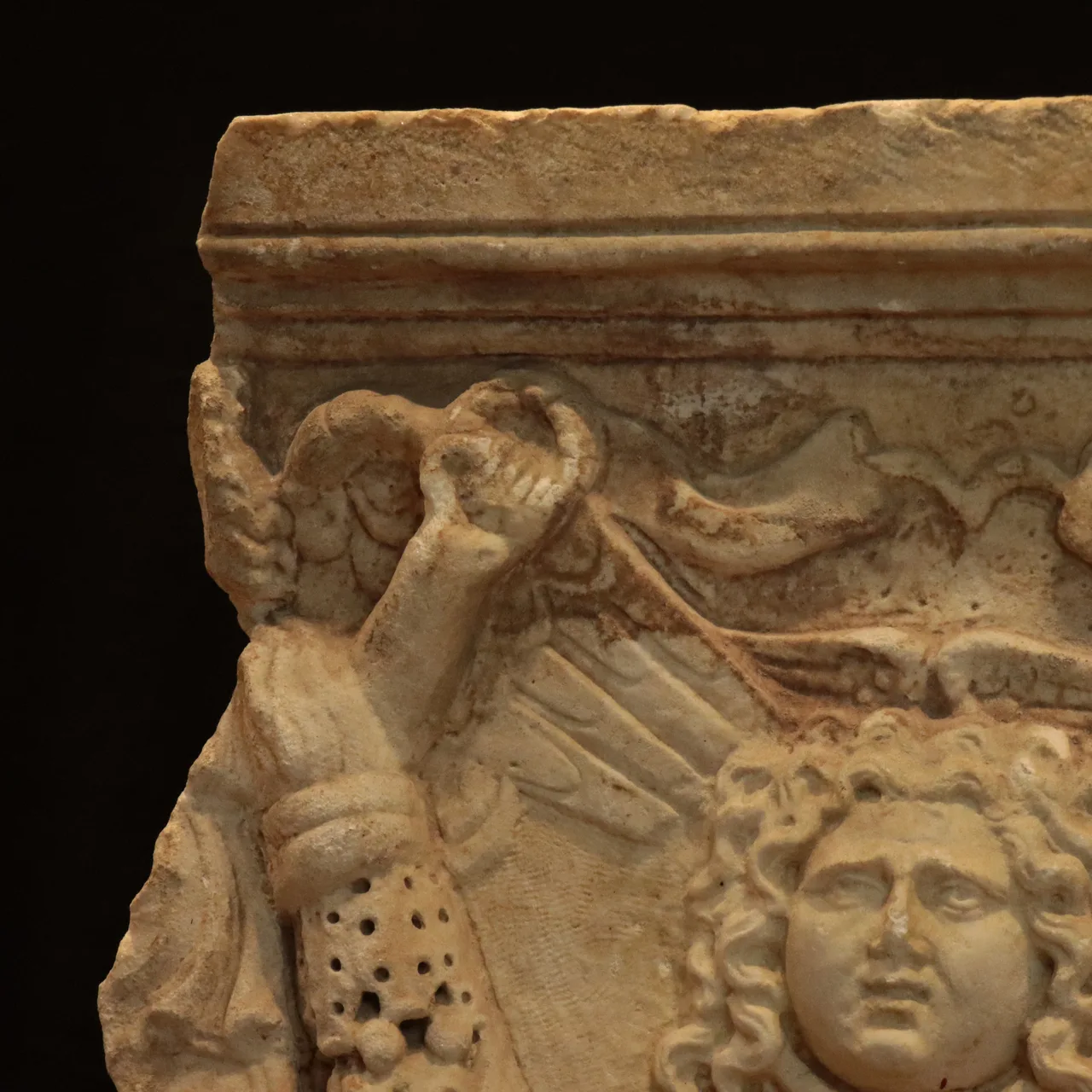 Roman Marble Fragment of a Garland Sarcophagus, view 7