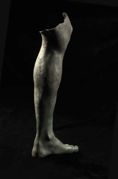 Roman Bronze Leg from a Monumental Sculpture, view 1