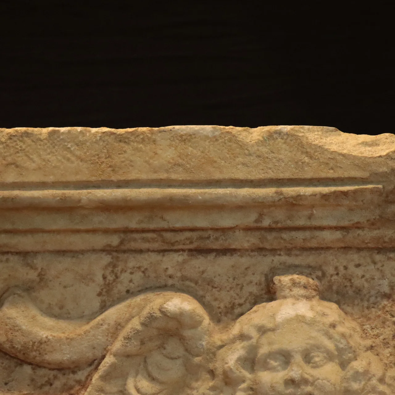 Roman Marble Fragment of a Garland Sarcophagus, view 6