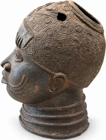 Head with Ornamented Cap and Cheek Markings, Benin Court Style, profile