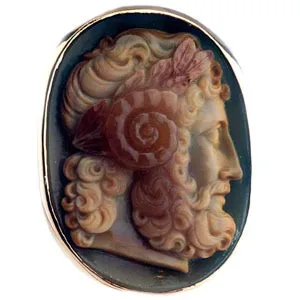 Roman Cameo Depicting the Head of Zeus Ammon