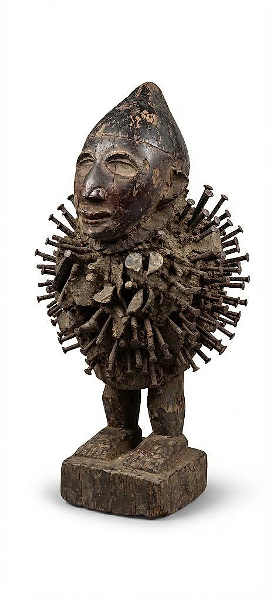 Nail Figure with Iron Halo (Nkisi Nkondi)