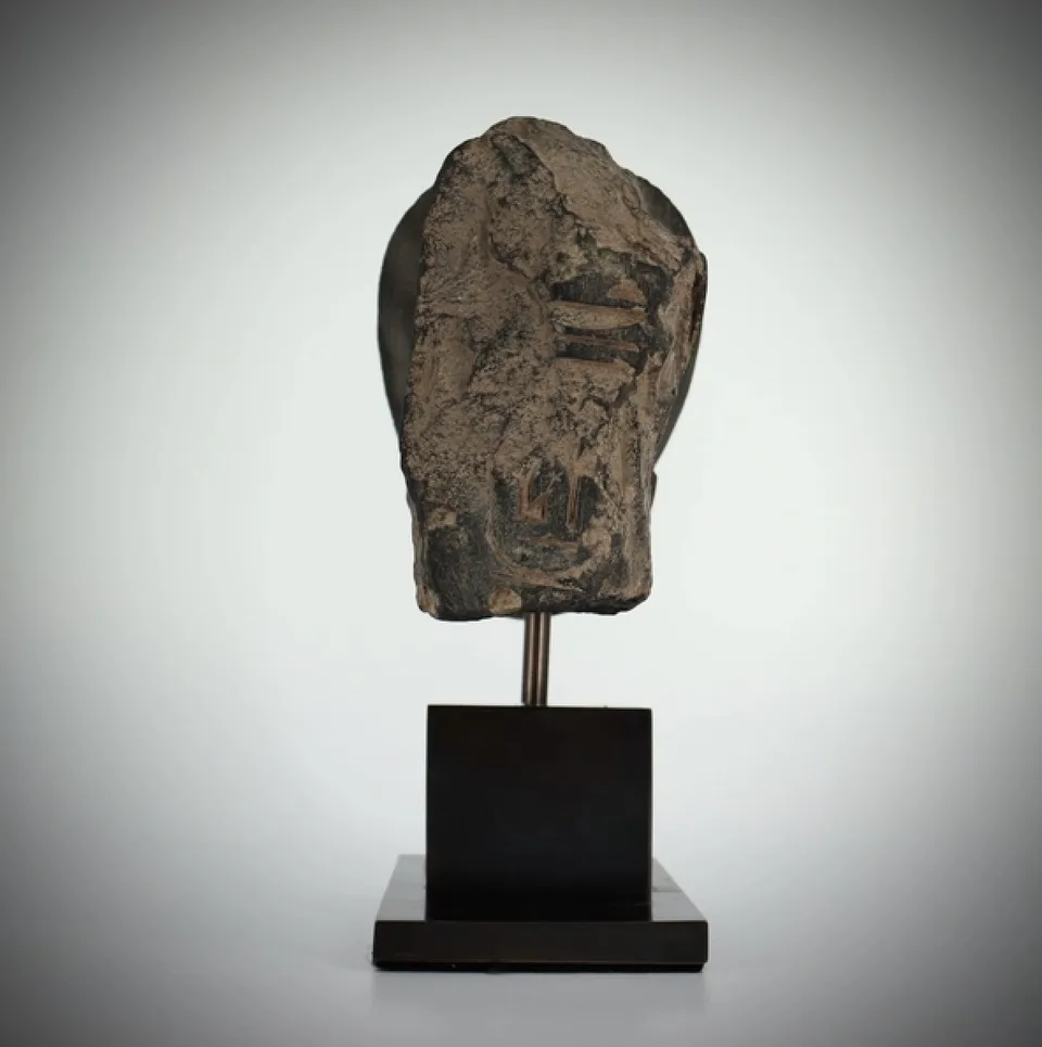 18th Dynasty Head of a Pharaoh, Possibly Amenhotep III, Wearing the Blue Crown — view 4