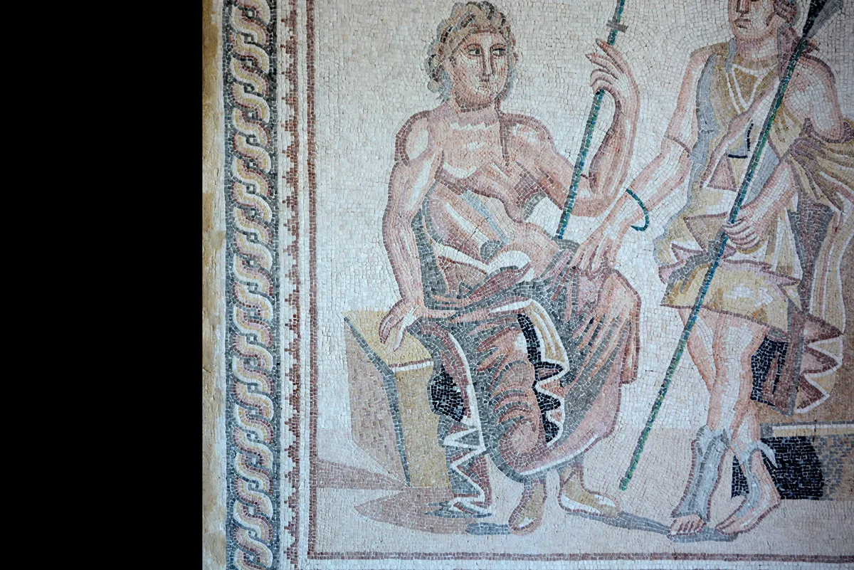 Roman Mosaic Depicting Meleager and Atalanta, view 2