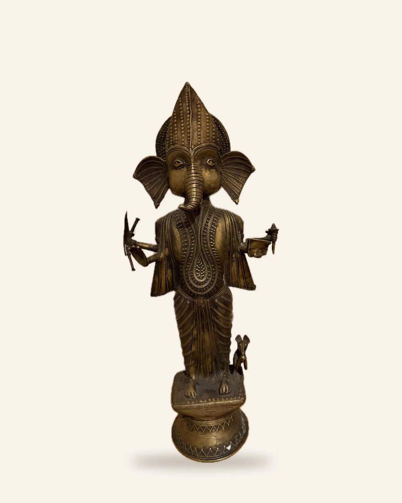 Standing Ganesha with Mushika, front