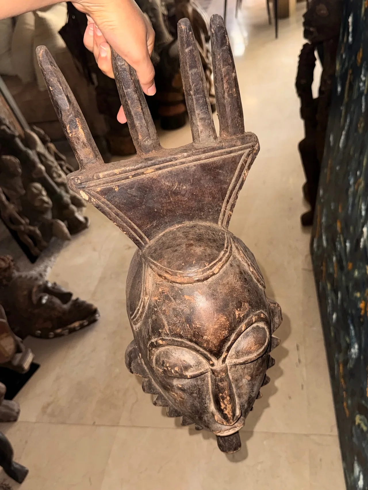 Four-Horned Crested Face Mask (Guro/Yaure-style)