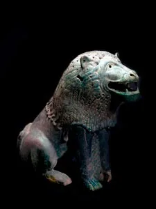 Glazed Incense Burner in the Shape of a Lion