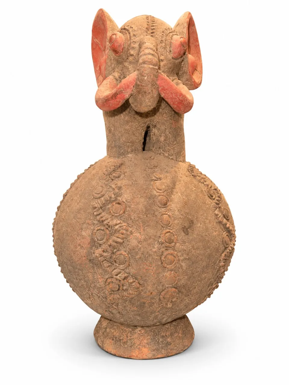 Terracotta Vessel with an Elephant Raising its Trunk, front