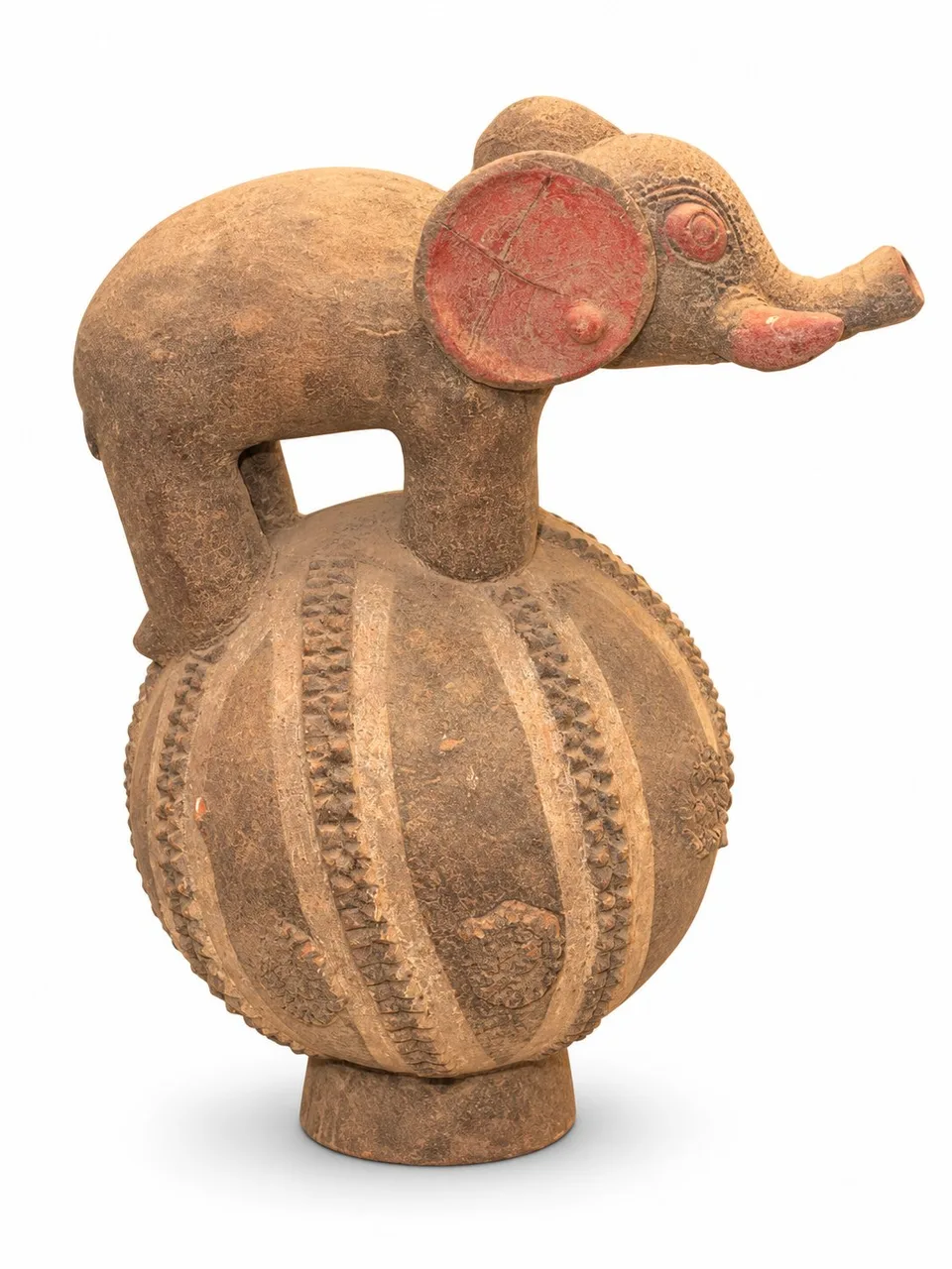 Terracotta Vessel with an Elephant on a Globe, side view