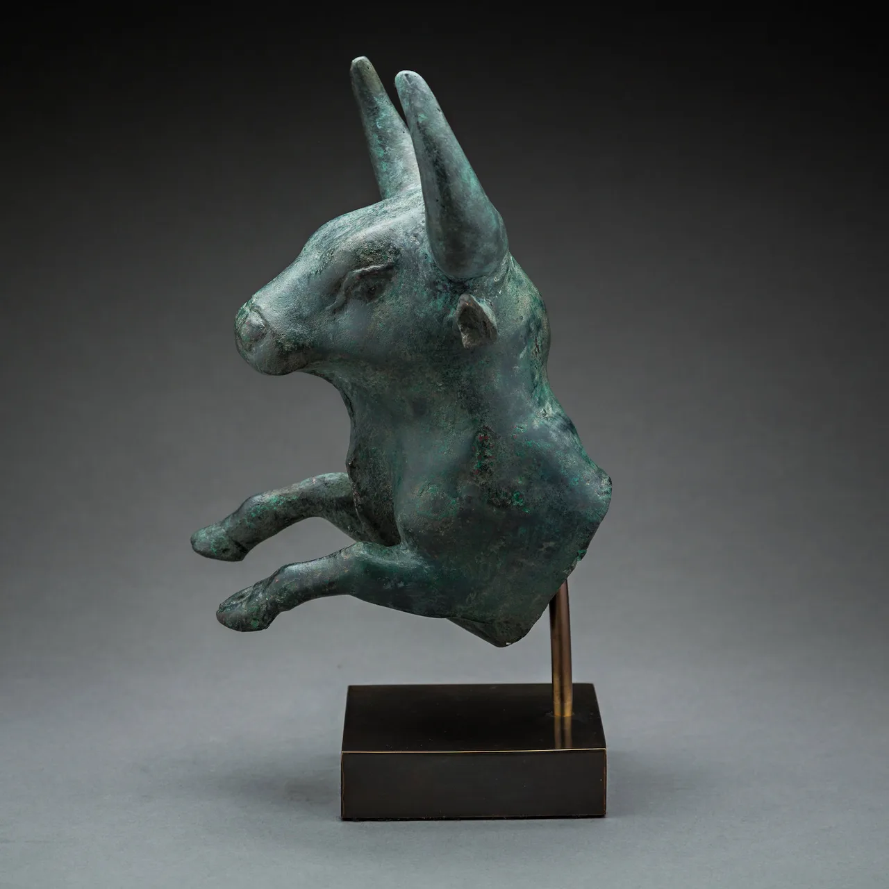 Roman Bronze Protome of a Bull, view 2