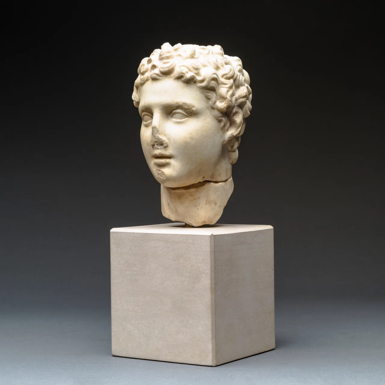 Hellenistic Marble Head of Alexander the Great, view 2