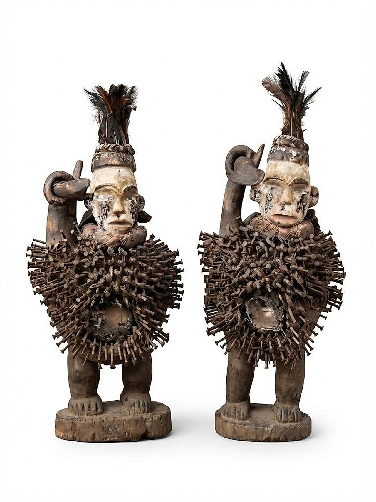 Pair of Power Figures (Minkisi Minkondi)