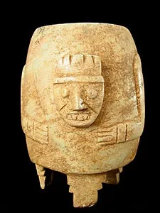 Colima Stone Human Effigy Tripod Vase