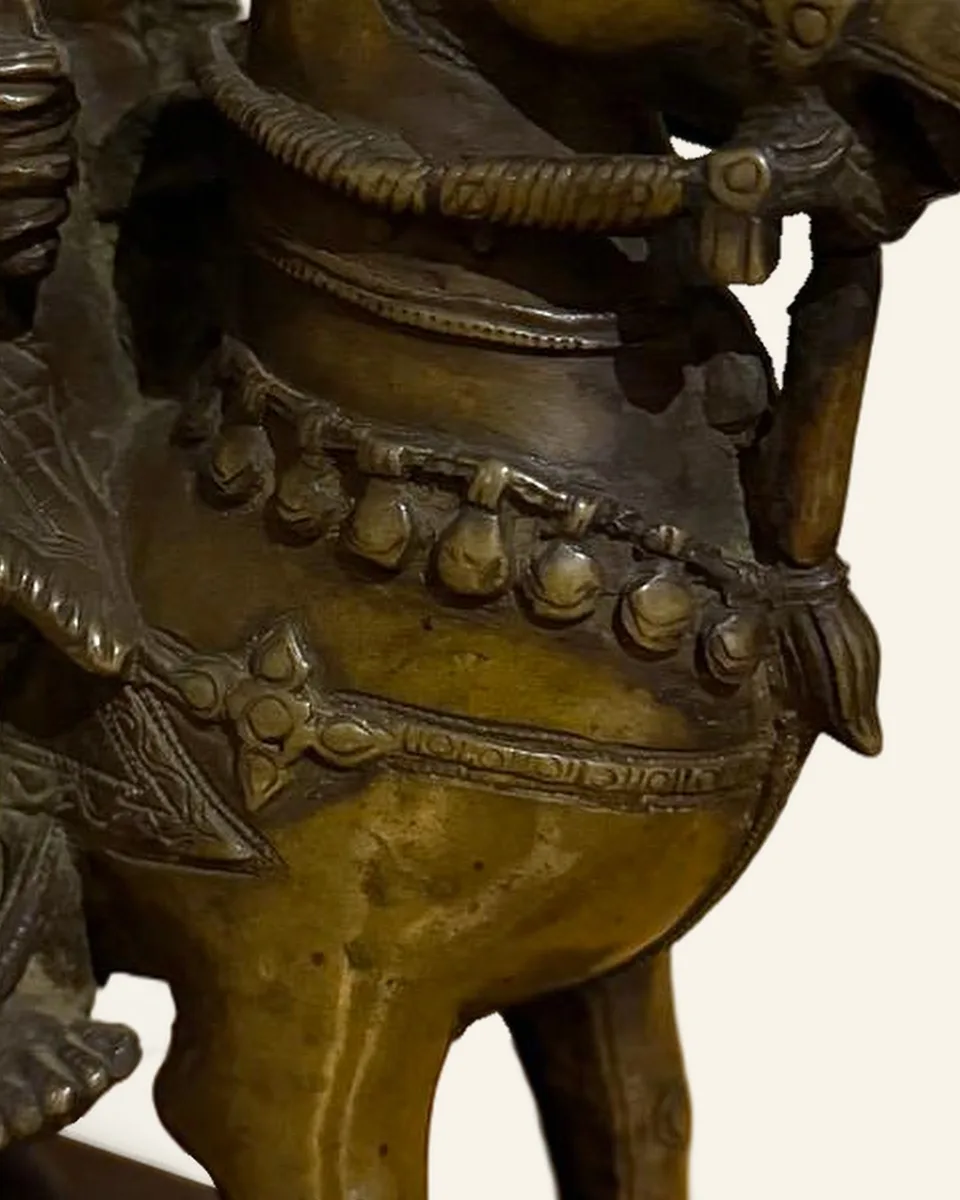 Khandoba on horseback, detail: harness and bells