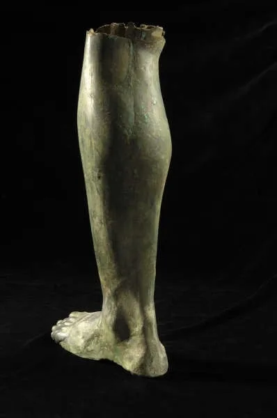 Roman Bronze Leg from a Monumental Sculpture, view 2