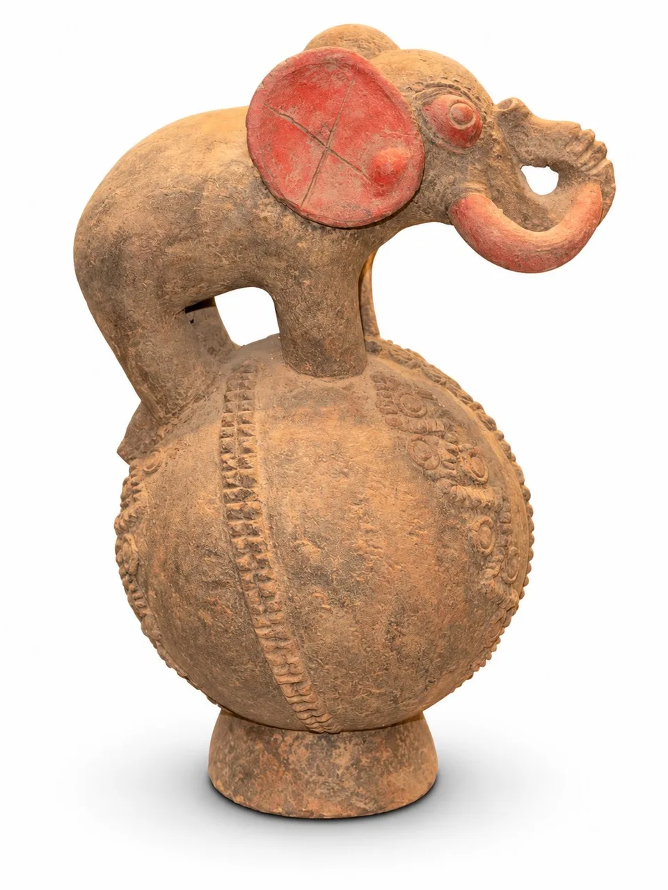 Terracotta Vessel with an Elephant Raising its Trunk, other side