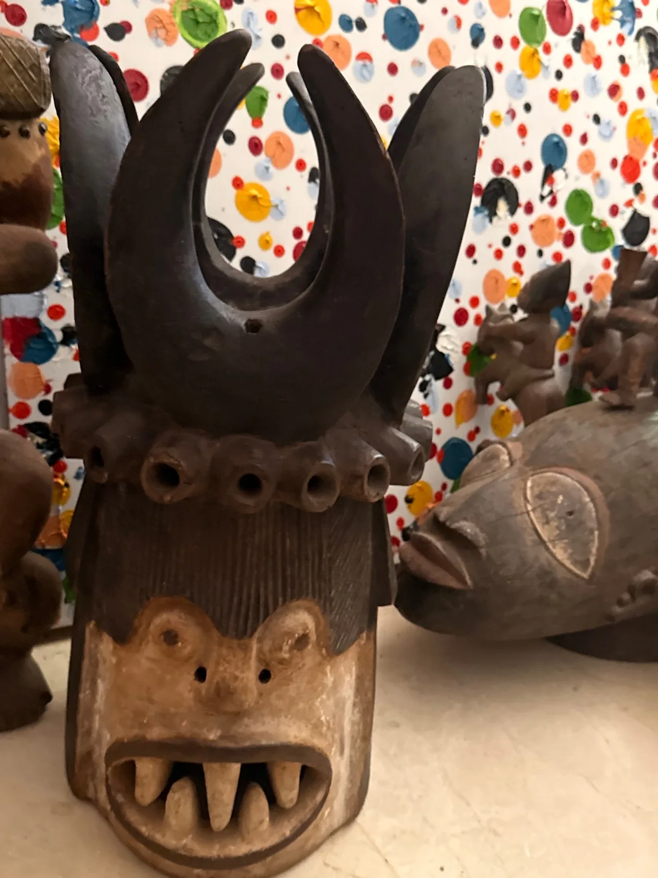 Central African Horned Ceremonial Mask