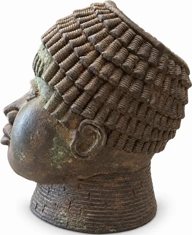Head of a Court Official with Coiled Coiffure, Benin Court Style, other profile
