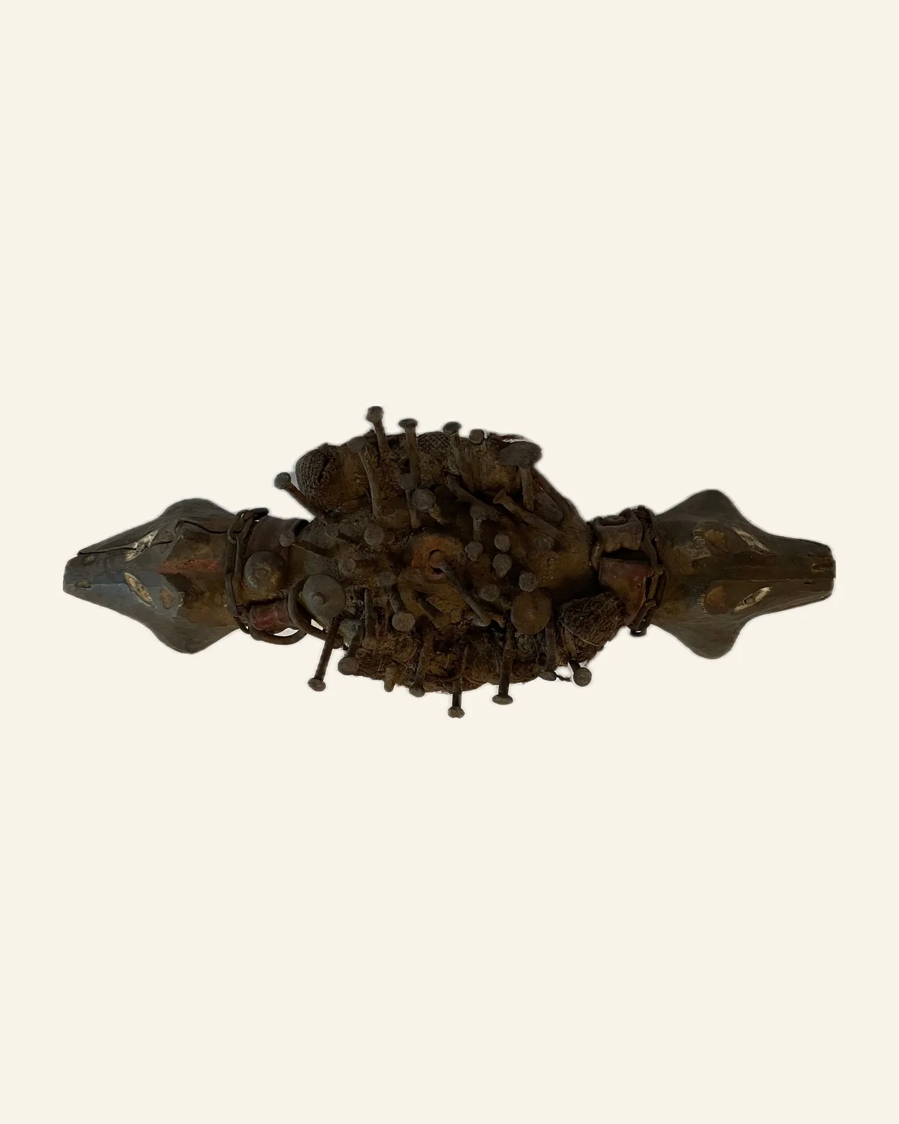 Nkisi Nkondi, Two-Headed Dog (Kozo), Kongo (Yombe / Vili Style), seen from above