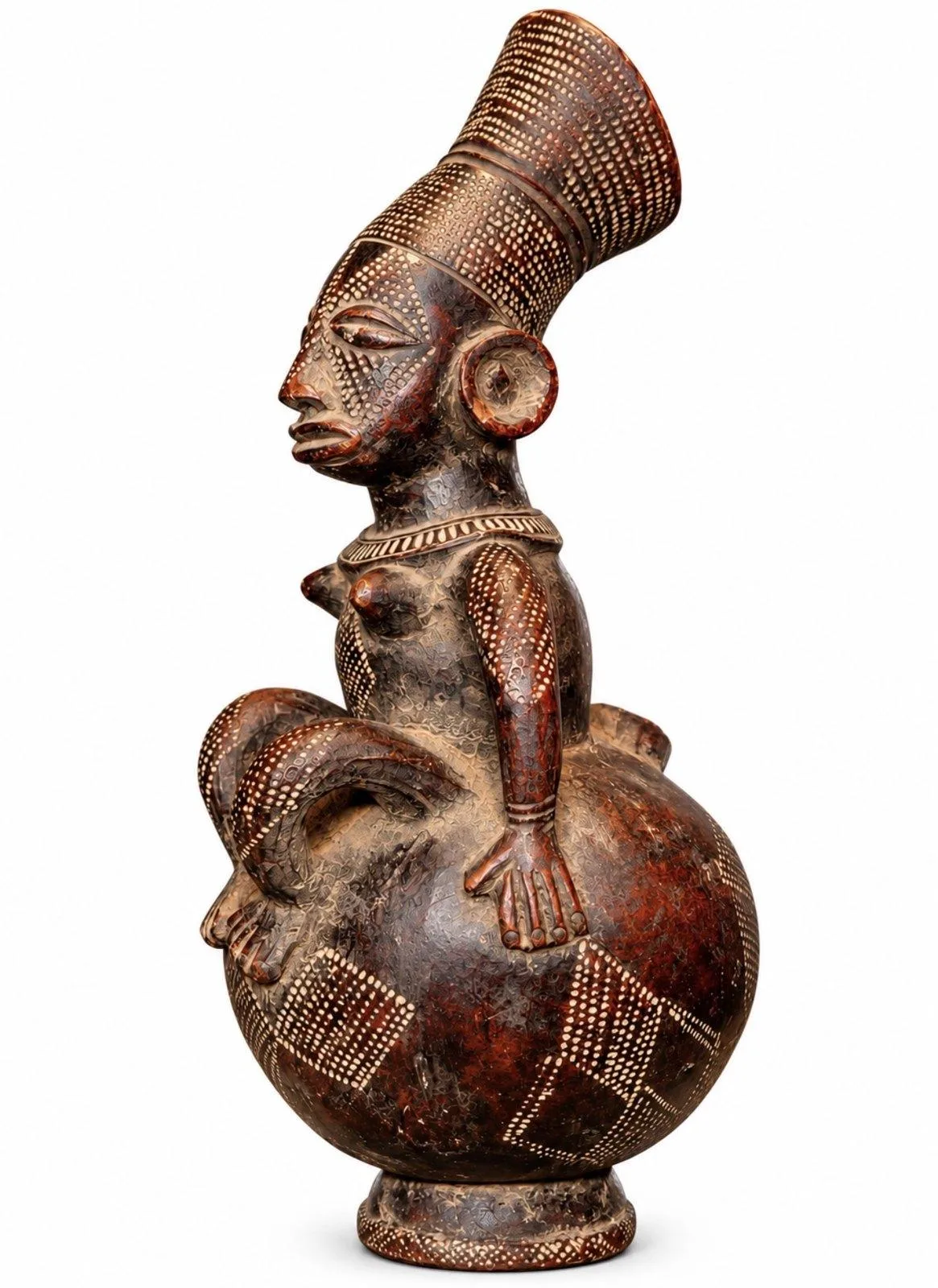 The Seated Queen, Mangbetu Vessel, left profile