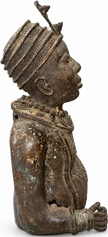 Bust of a Dignitary with Ribbed Cap, Benin Court Style, right profile