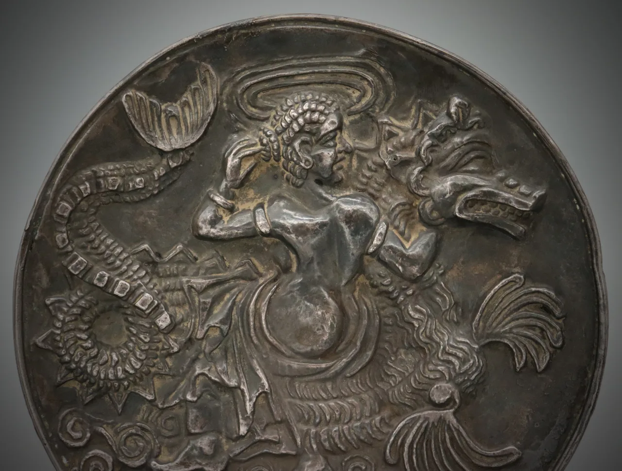 Hellenistic Silver Plate with a Nereid Riding a Sea-Monster, view 3