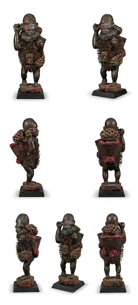 Monumental Power Figure with Kaolin-Painted Face (Nkisi Nkondi)