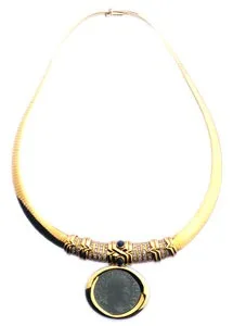 Gold Necklace Featuring a Roman Bronze Sestertius of Emperor Maximinus I