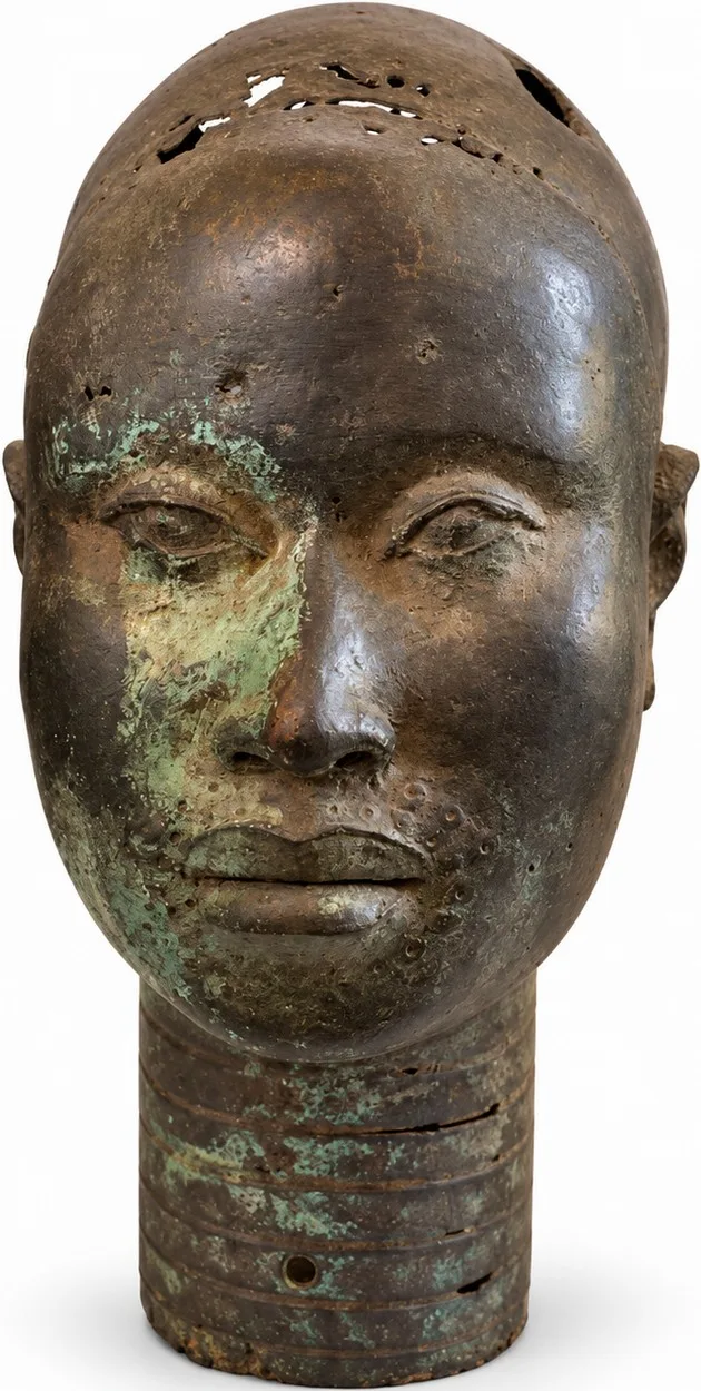 Serene Head with Verdigris Patina, Ife Style