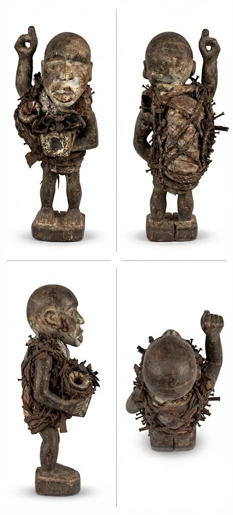 Fibre-Bound Power Figure with Painted Face (Nkisi)