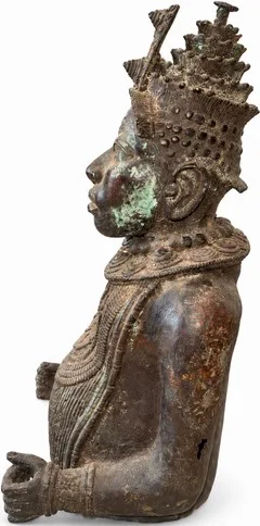 Royal Bust with Tiered Crown, Benin Court Style, profile