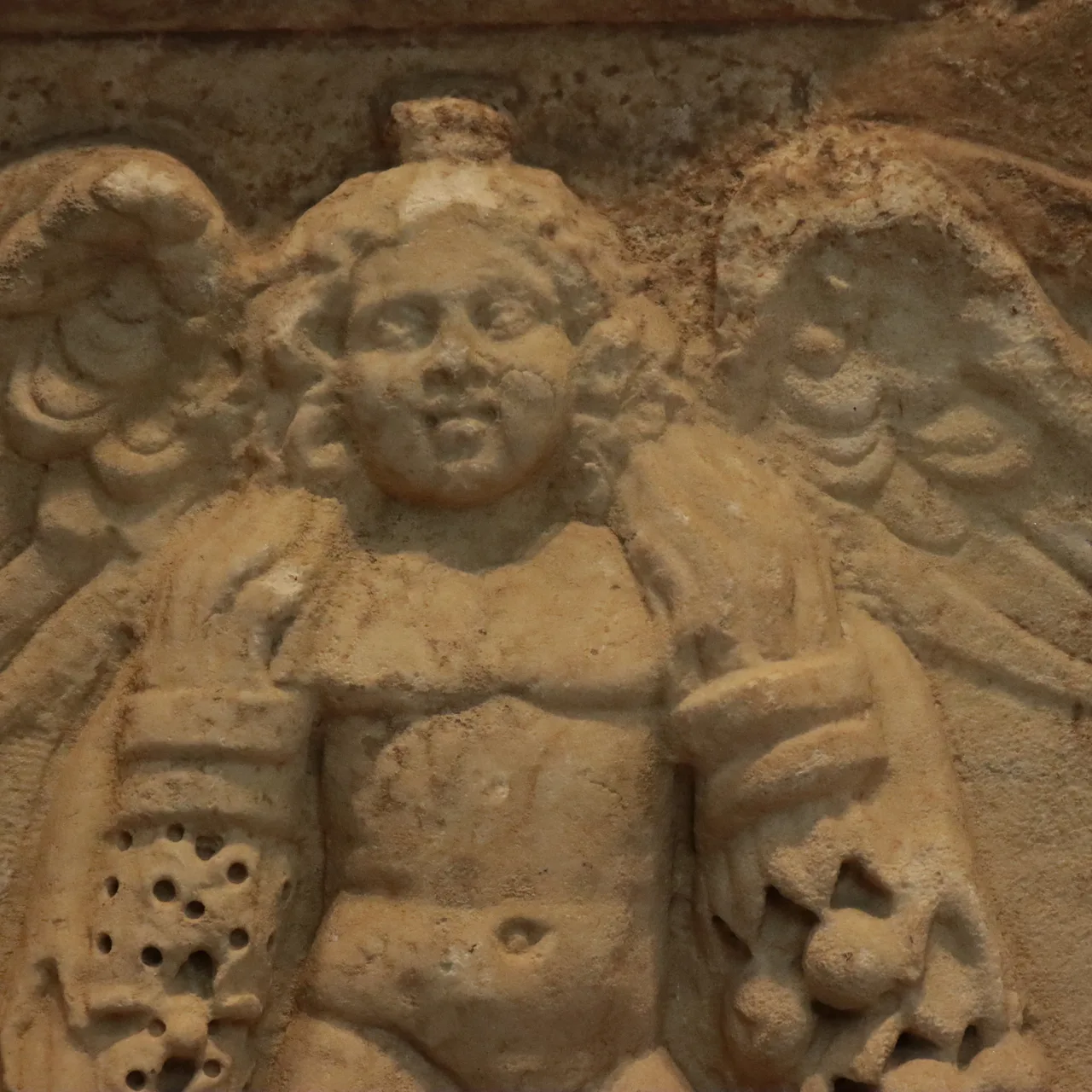 Roman Marble Fragment of a Garland Sarcophagus, view 5