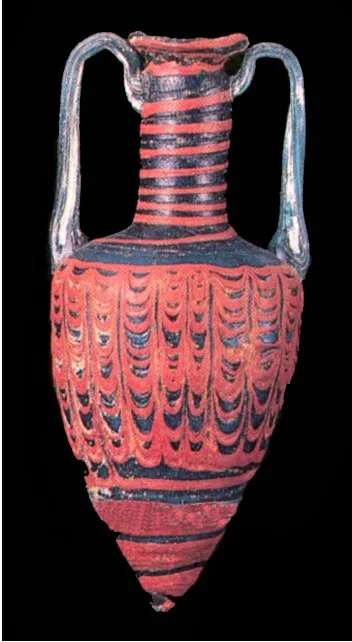 Sand-Core Aquamarine Glass Amphoriskos