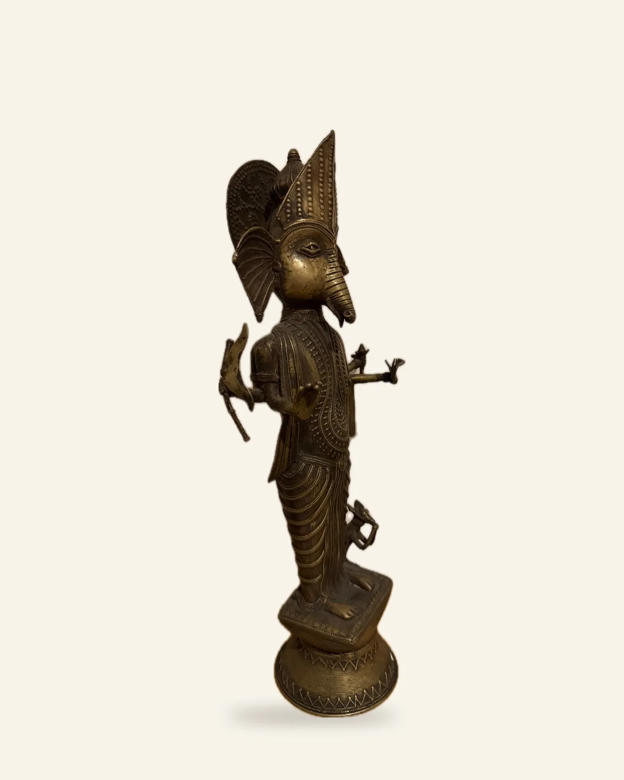 Standing Ganesha, three-quarter view