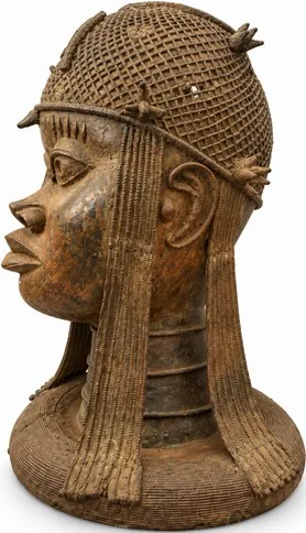 Commemorative Head with Beaded Crown, Benin Court Style, other profile